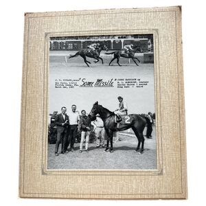 1967 Some Missile Horse Racing Photo Florida Downs VTG Winner Circle 6 Furlongs